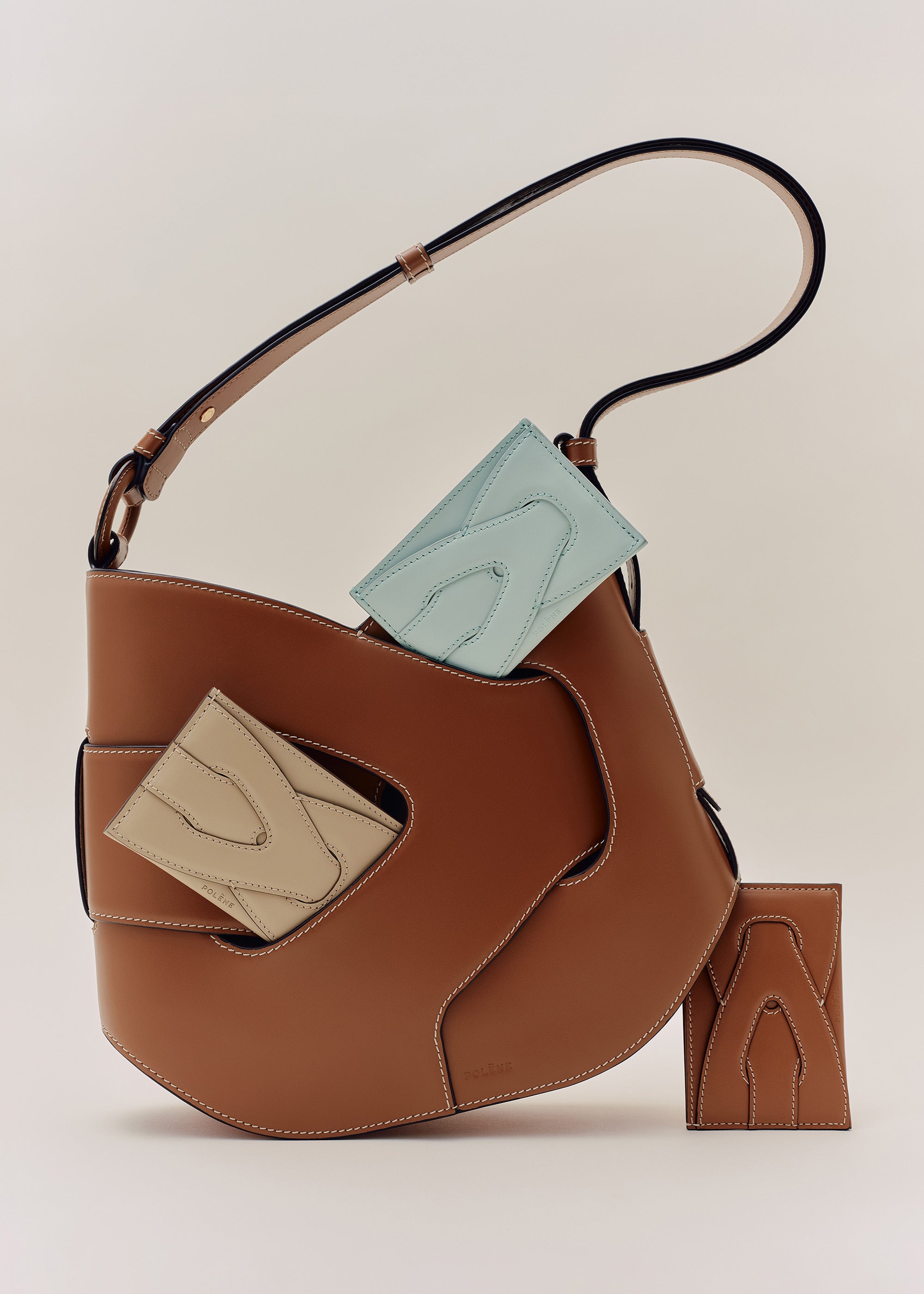 Polene Nodde Card Holder Cognac