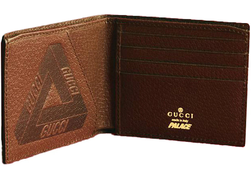 palace x gucci gg-p bi-fold wallet beige