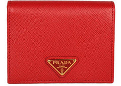prada bifold wallet (4 card slot) saffiano leather red