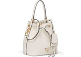 Prada Bucket Bag Saffiano Leather Gold-Tone White