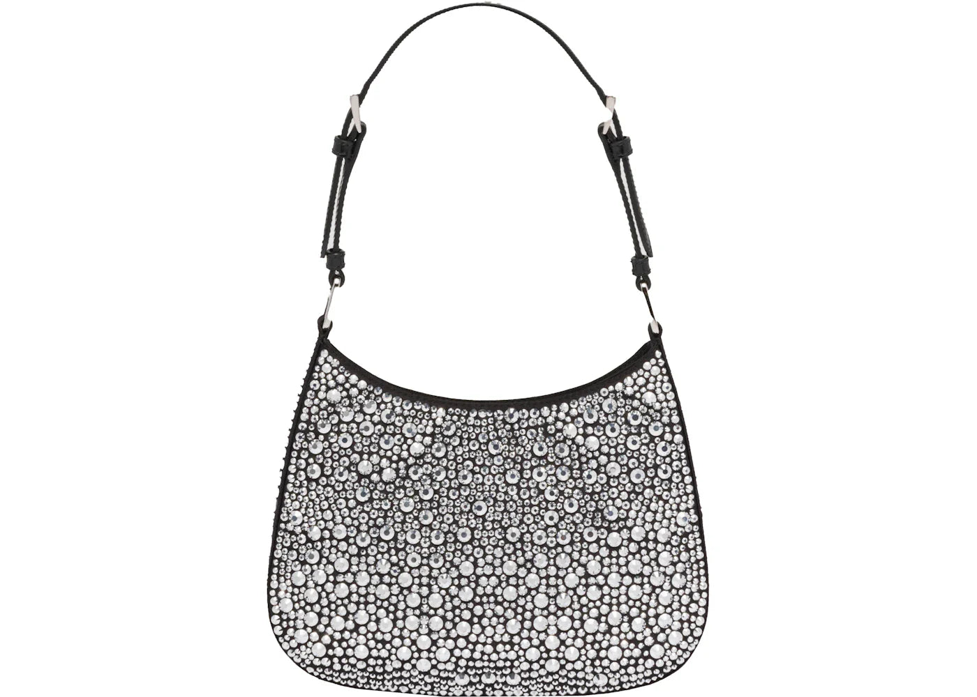 prada cleo satin bag with appliques metal