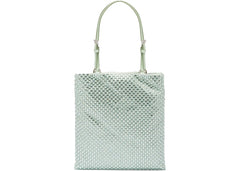 prada embellished satin handbag aqua