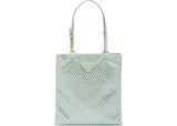 Prada Embellished Satin Handbag Aqua