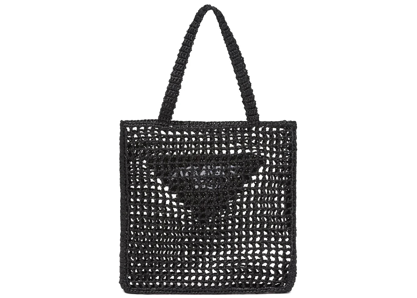 Prada Raffia Tote Bag Black