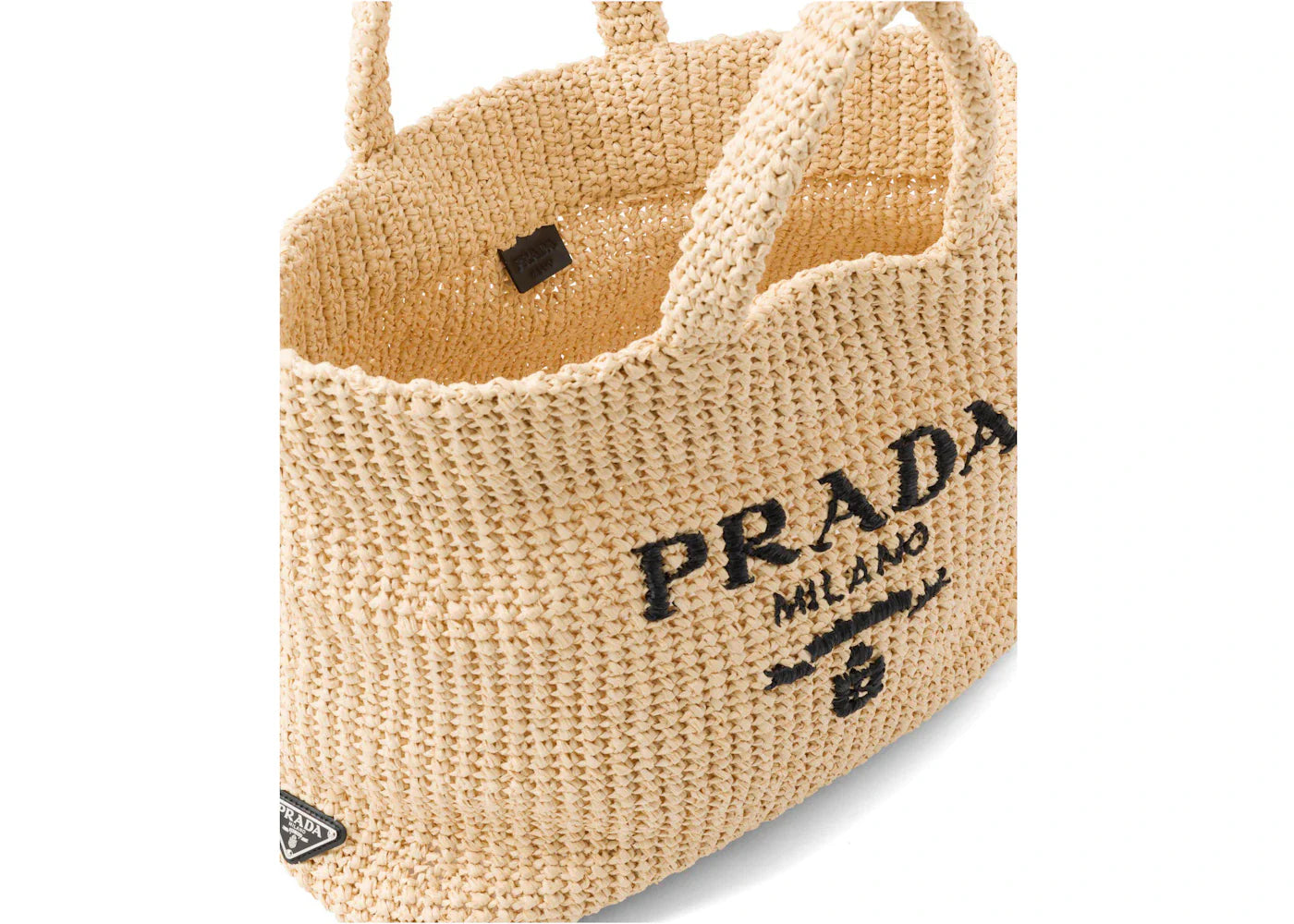 Prada Raffia Tote Bag Brown