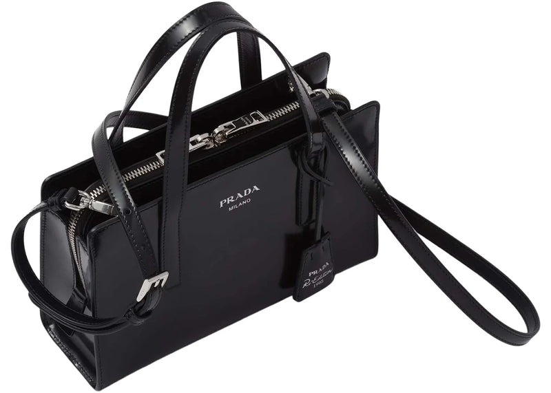 prada re-edition 1995 brushed-leather mini handbag black