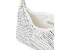 prada re-edition 2000 crystal mini bag white
