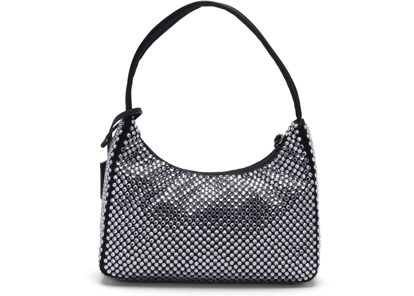 prada re-edition 2000 crystal mini bag black