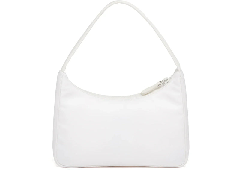 prada re-edition 2000 nylon mini bag white