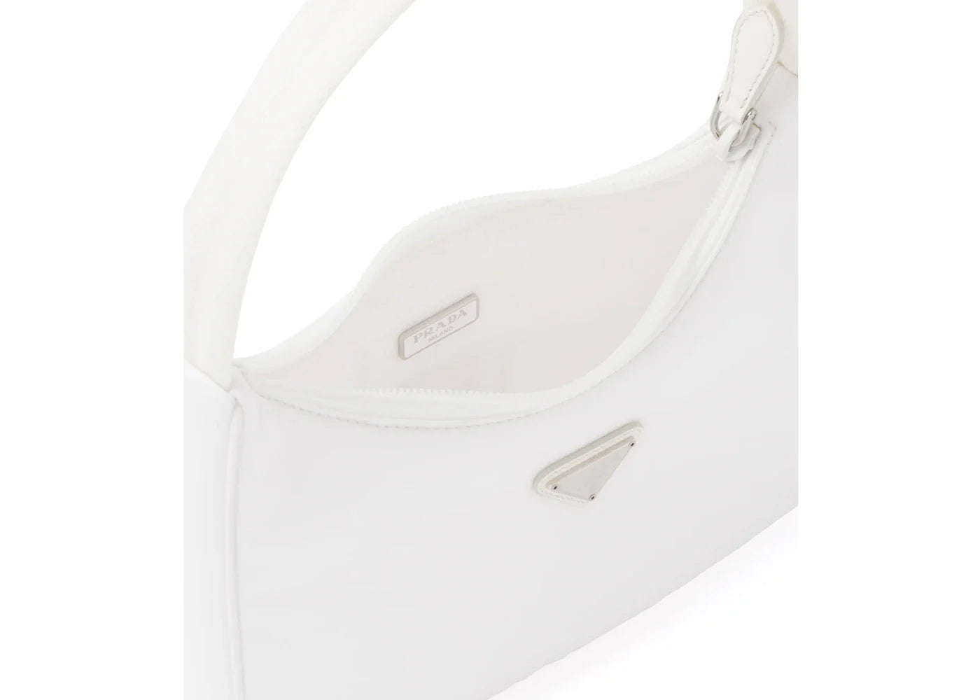 prada re-edition 2000 nylon mini bag white