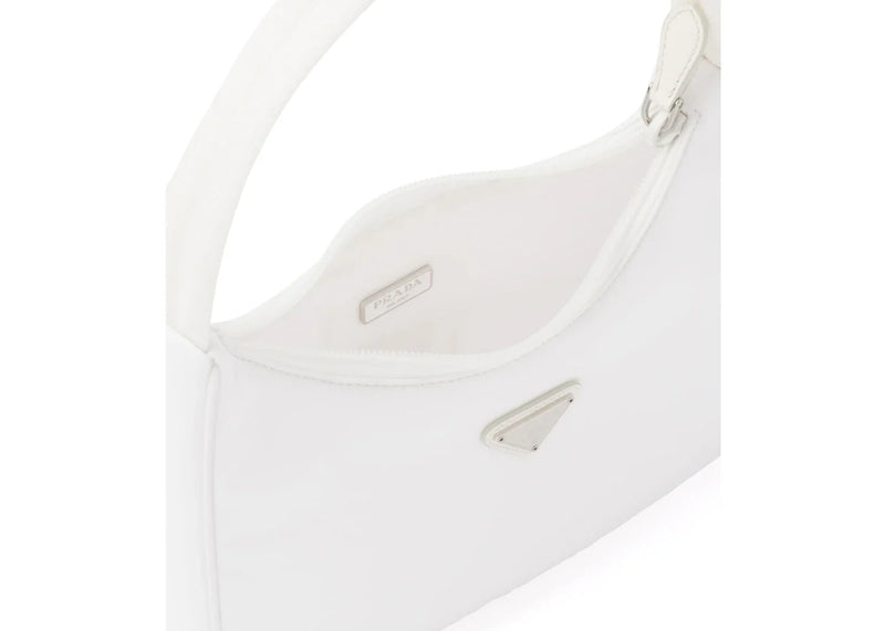 prada re-edition 2000 nylon mini bag white