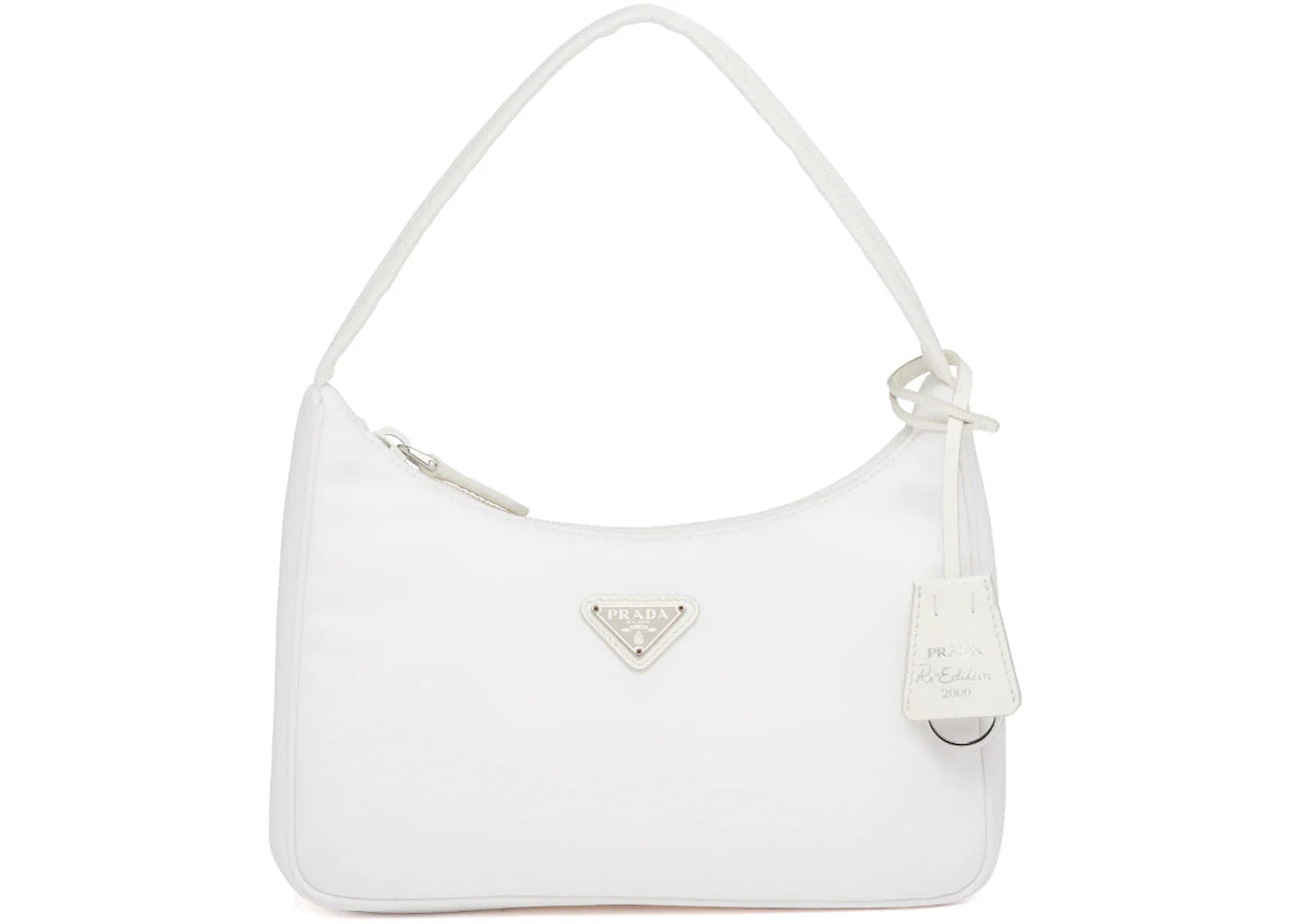 prada re-edition 2000 nylon mini bag white