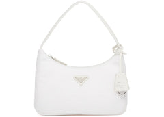 prada re-edition 2000 nylon mini bag white