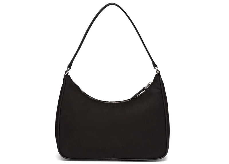 prada re-edition 2005 mini bag nylon saffiano leather strap black