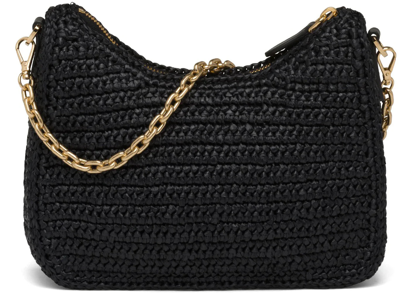 prada re-edition 2005 raffia bag black