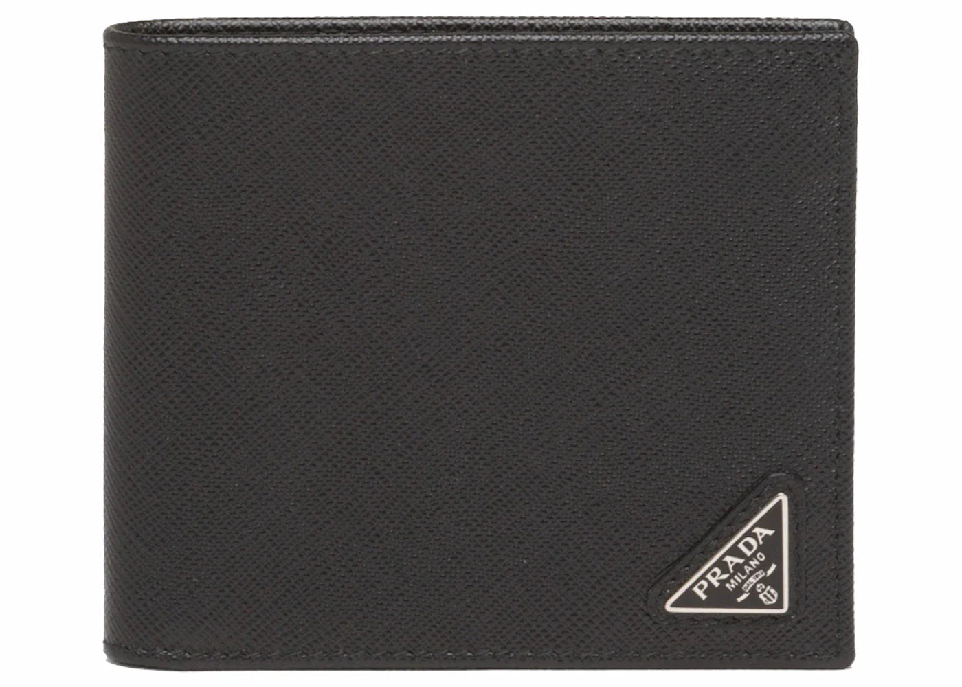 Prada Saffiano Leather Bi-Fold Wallet Black