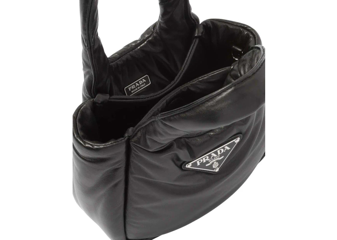 prada small padded soft nappa-leather bag black