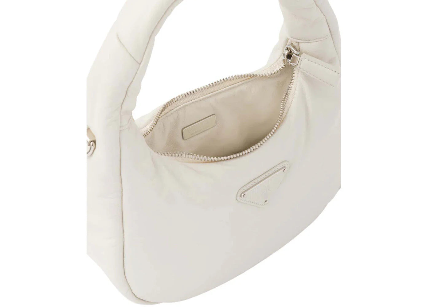prada soft padded nappa-leather mini bag white