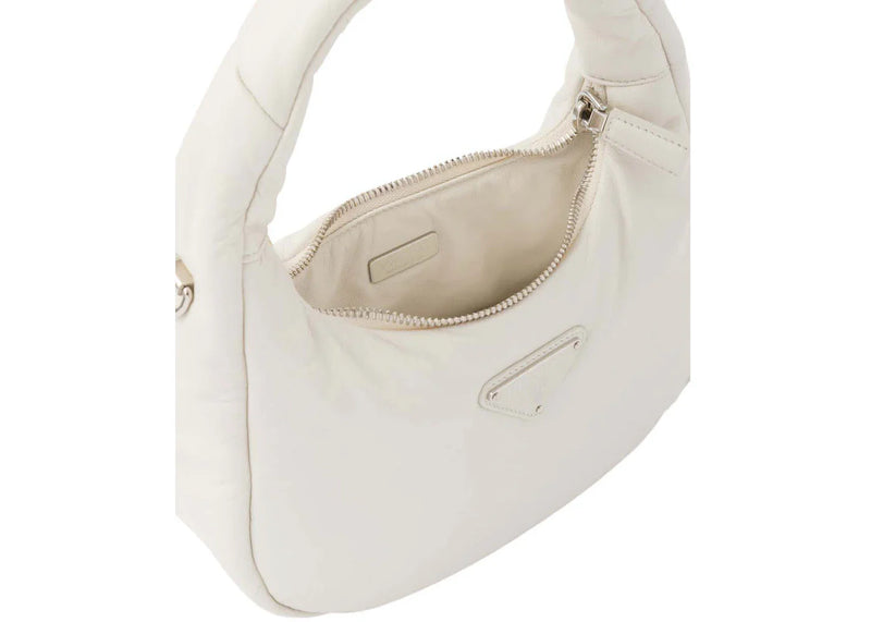 prada soft padded nappa-leather mini bag white
