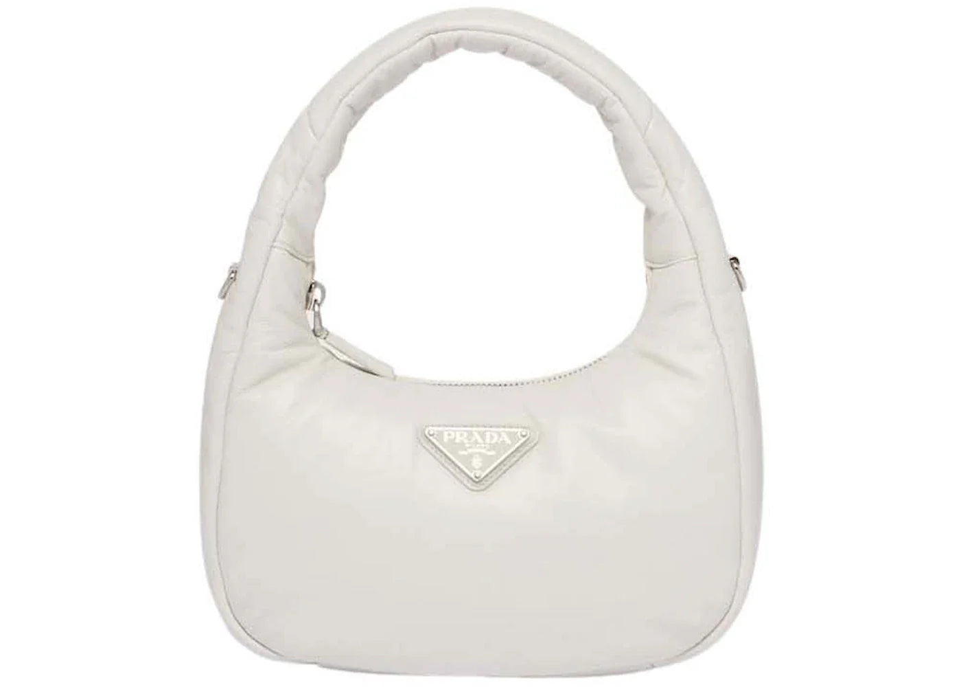 prada soft padded nappa-leather mini bag white
