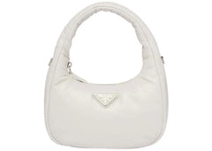 prada soft padded nappa-leather mini bag white