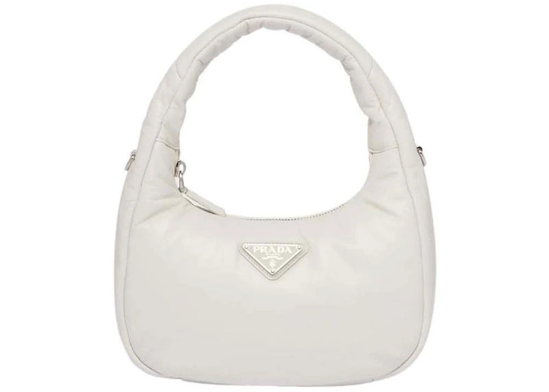 prada soft padded nappa-leather mini bag white