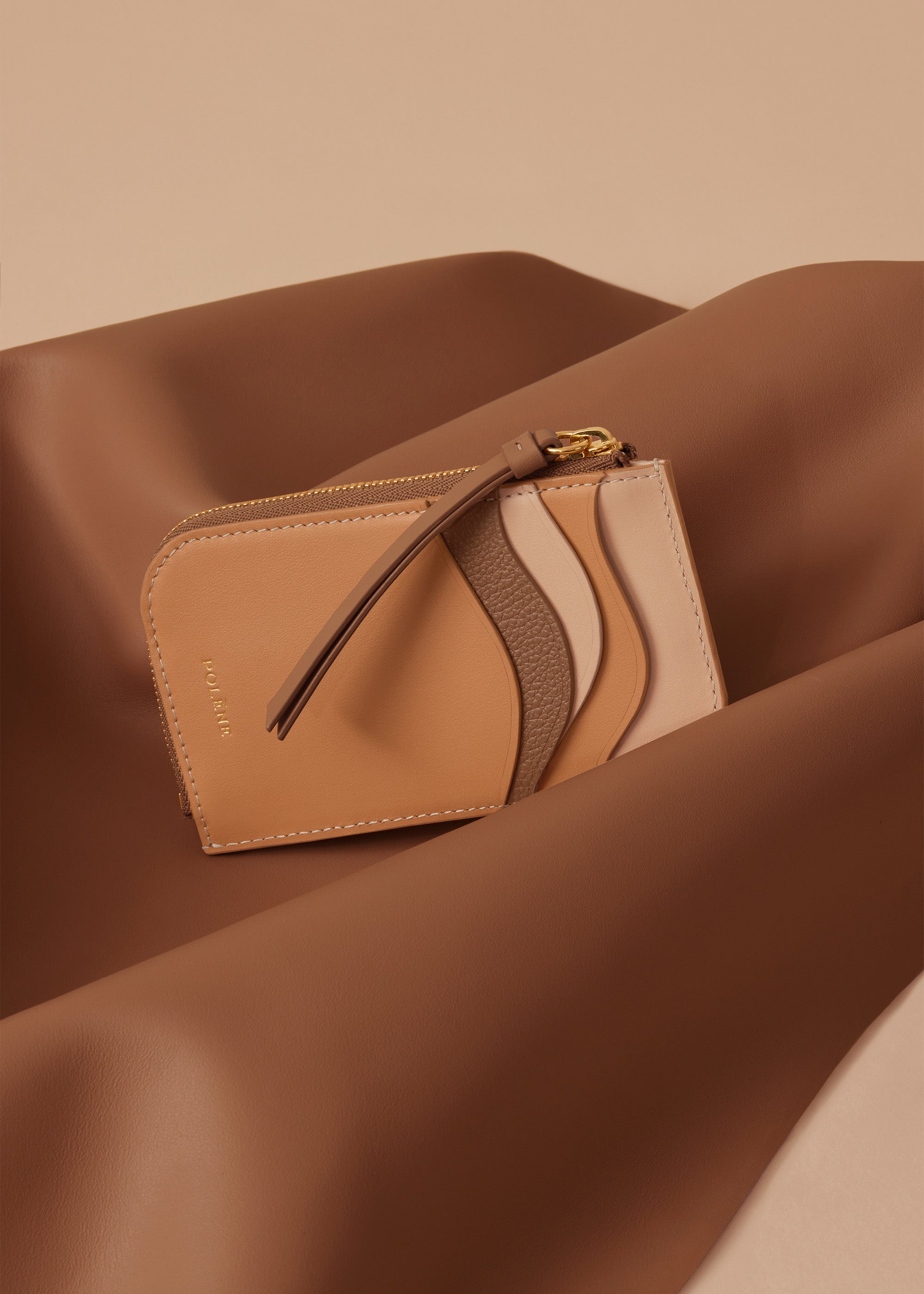 Polene Atla Card Holder - Trio Camel