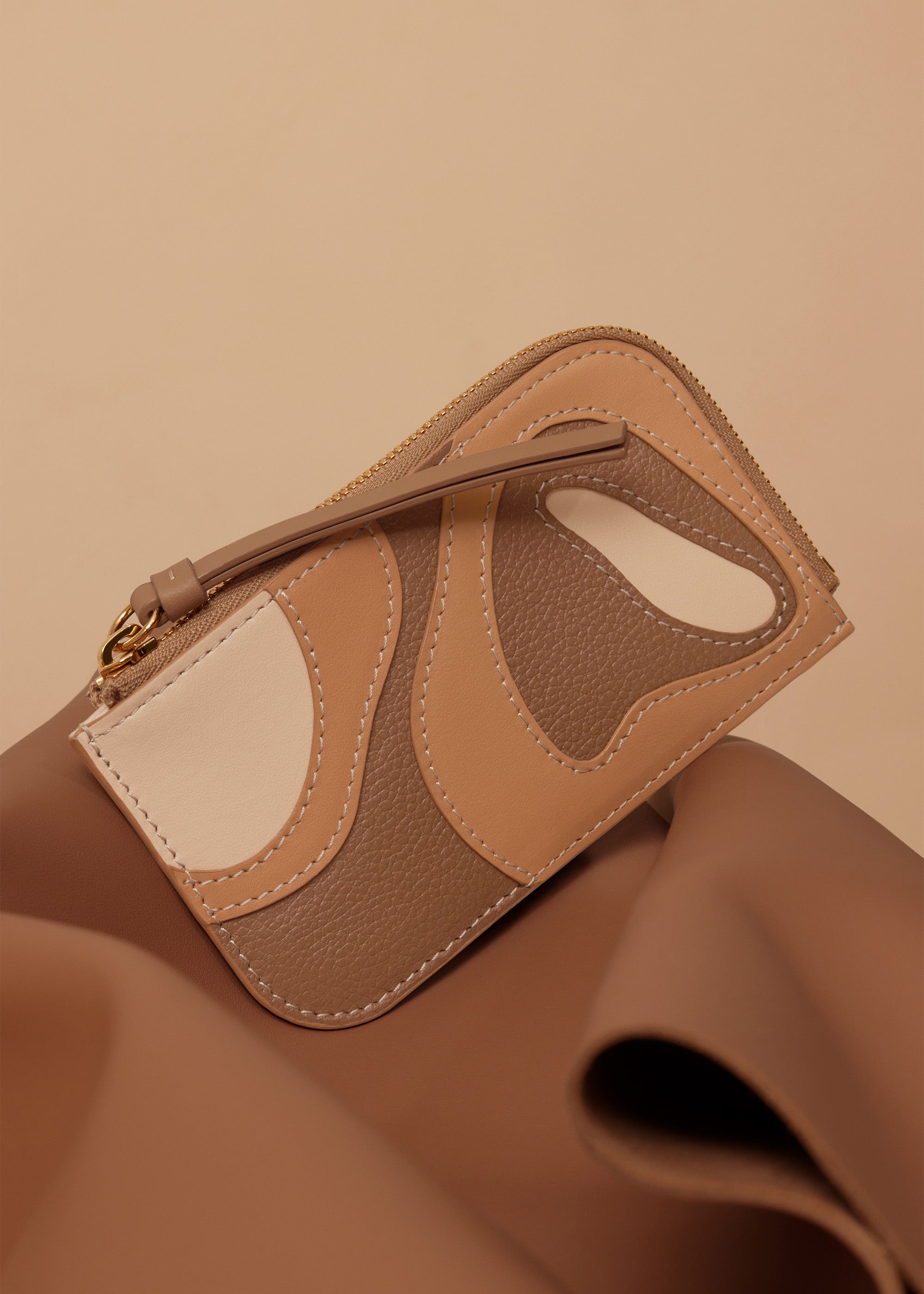 Polene Atla Card Holder - Trio Camel