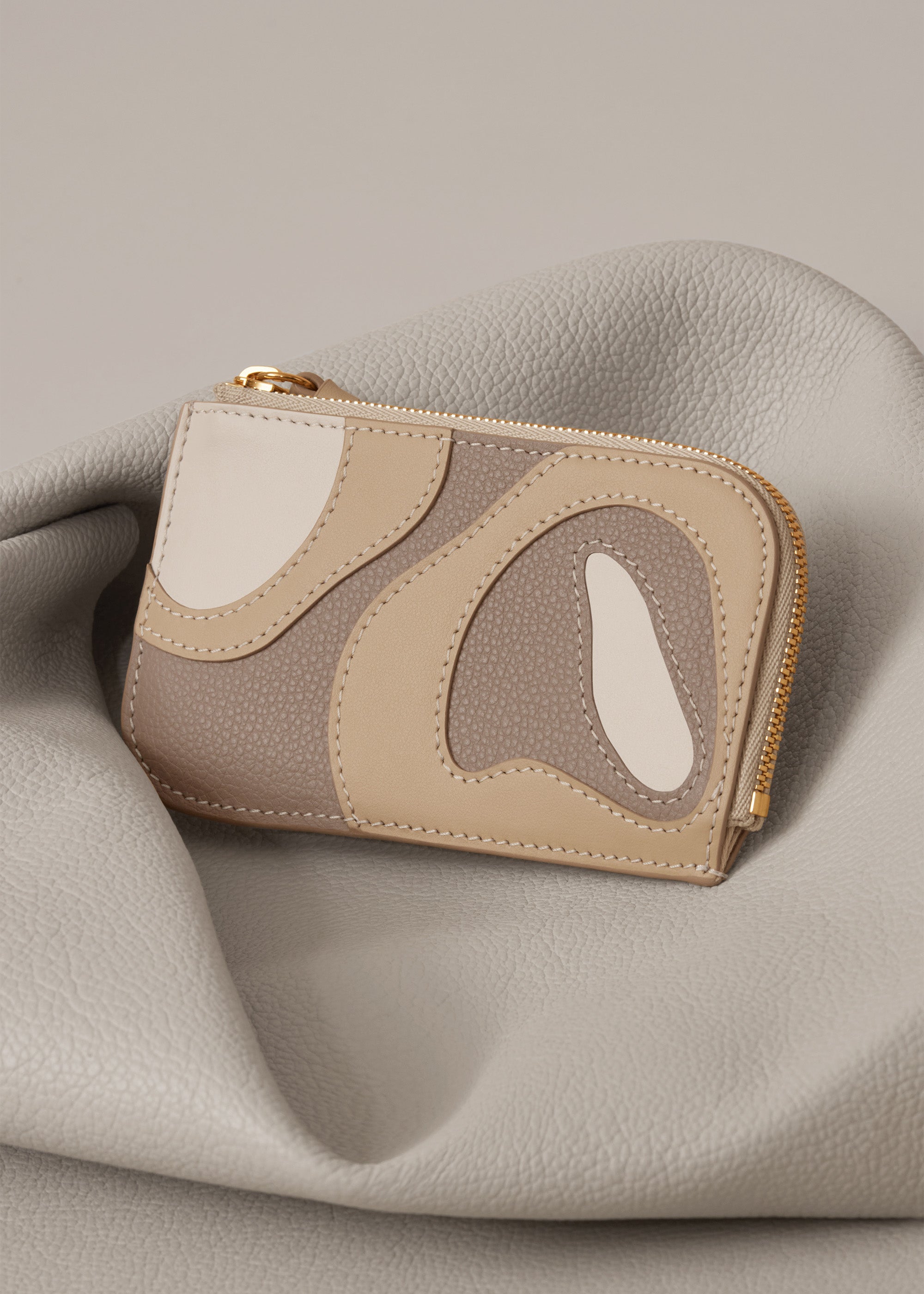 Polene Atla Card Holder - Trio Taupe
