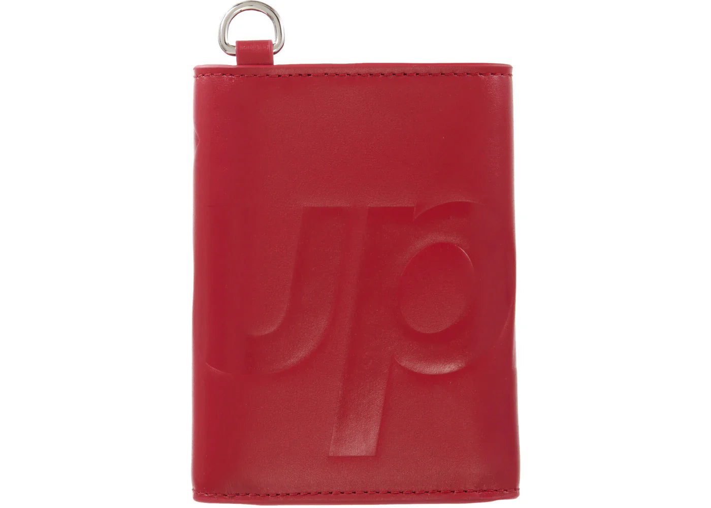 supreme leather chain wallet red