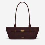 DeMellier The New York Shoulder burgundy suede & burgundy smooth