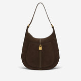 DeMellier The Siena Hobo mocha suede & mocha small grain