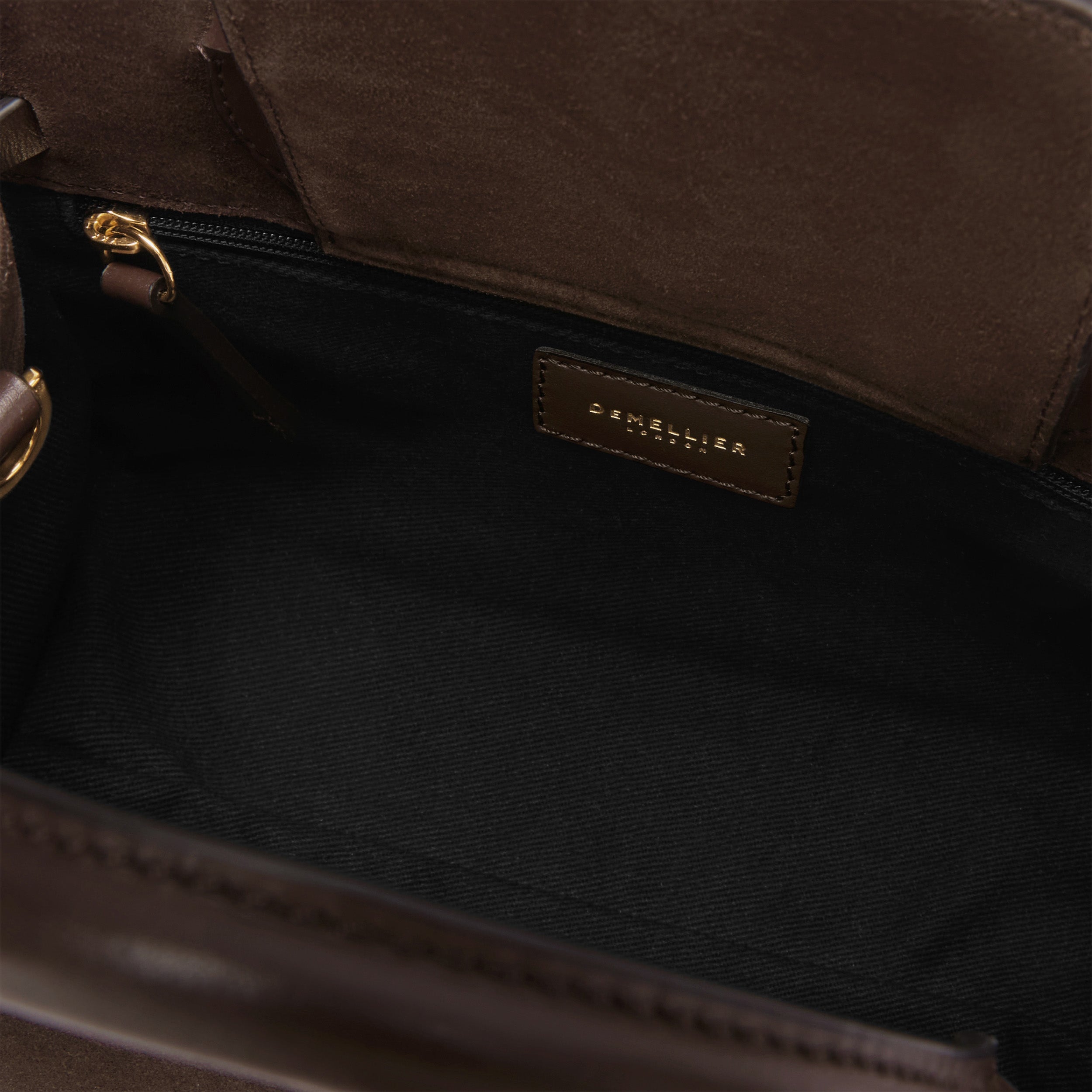 DeMellier The Small Hudson mocha suede & mocha smooth