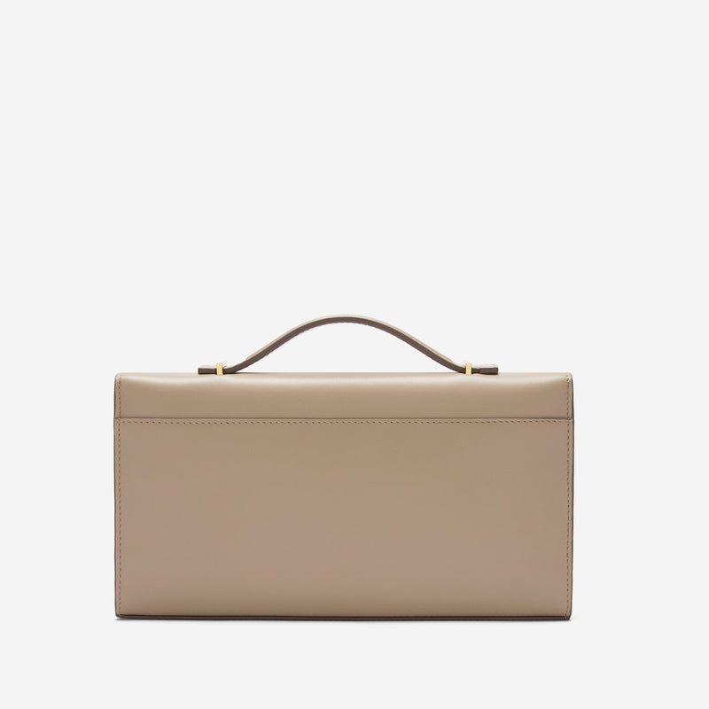 DeMellier The Vancouver Clutch dark sand smooth