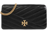 Tory Burch Kira Chevron Chain Wallet Black
