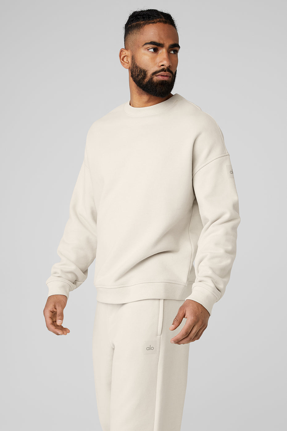 Alo Yoga Renown Heavy Weight Crew Neck Pullover - Bone