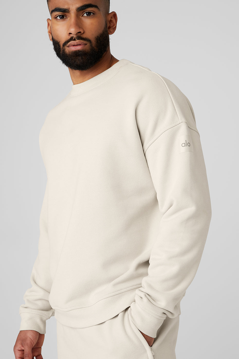 Alo Yoga Renown Heavy Weight Crew Neck Pullover - Bone