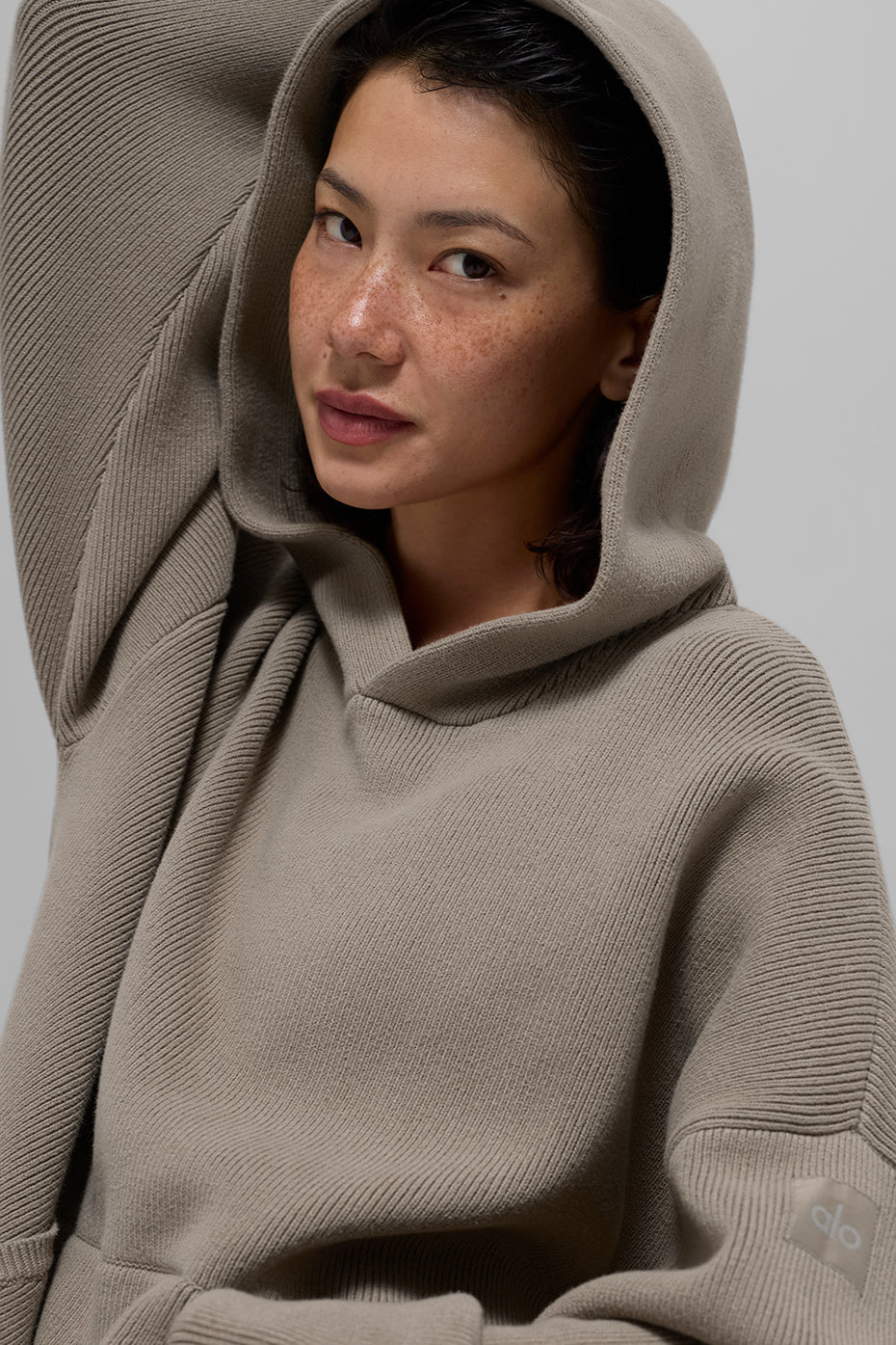 Alo Yoga Scholar Hooded Sweater - Light Cocoa