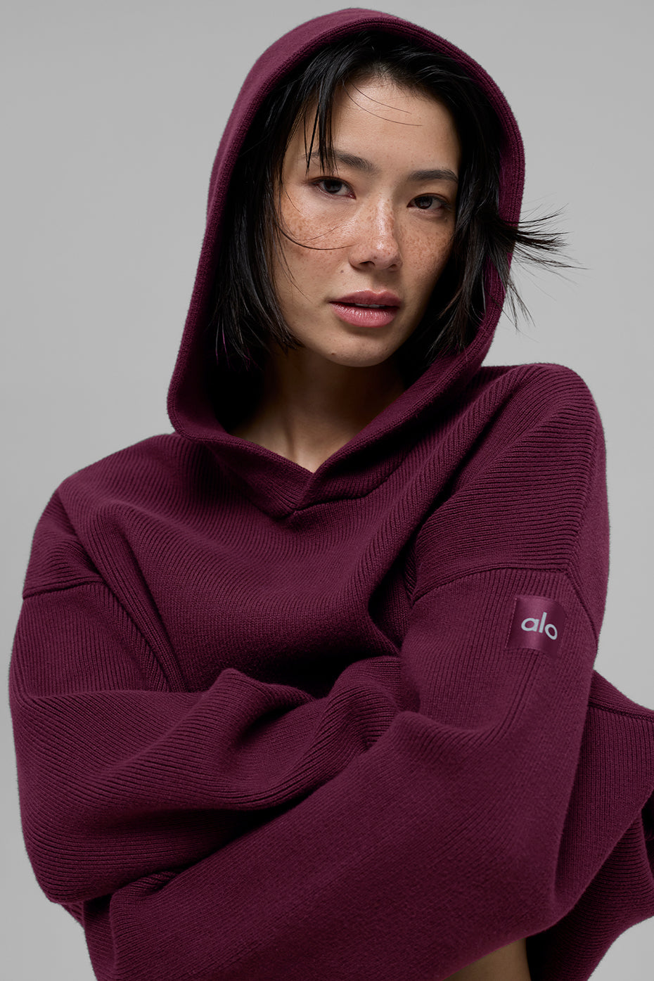 Alo Yoga Scholar Hooded Sweater - Burgundy