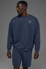 Alo Yoga Accolade Crew Neck Pullover - Navy