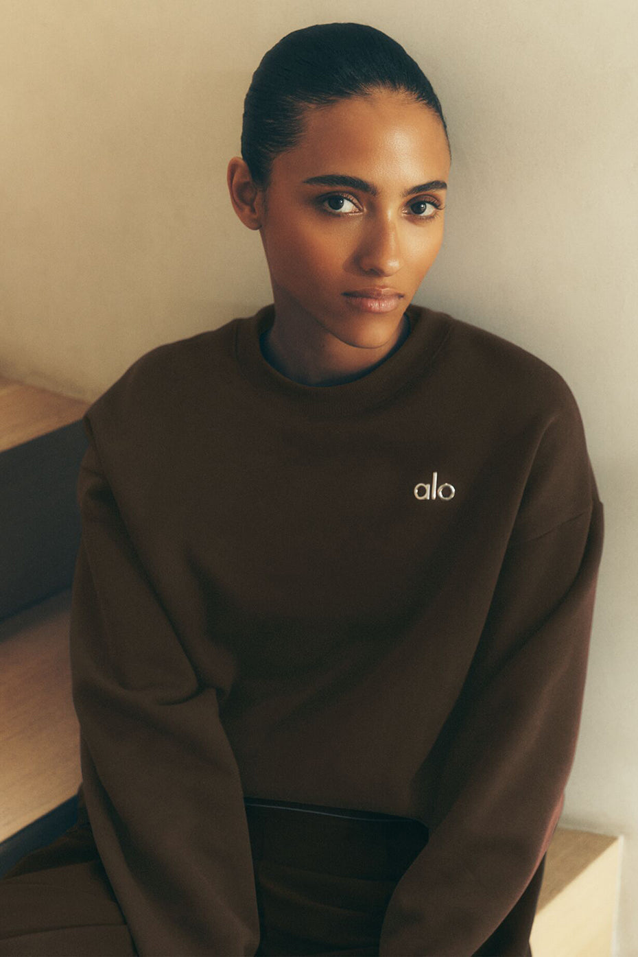 Alo Yoga Accolade Crew Neck Pullover - Espresso