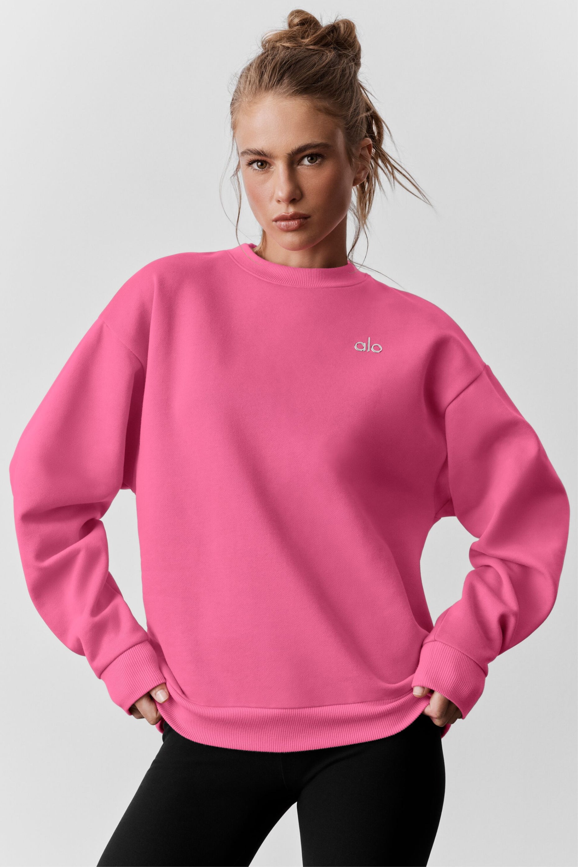 Alo Yoga Accolade Crew Neck Pullover - Paradise Pink