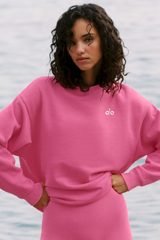 Alo Yoga Accolade Crew Neck Pullover - Paradise Pink