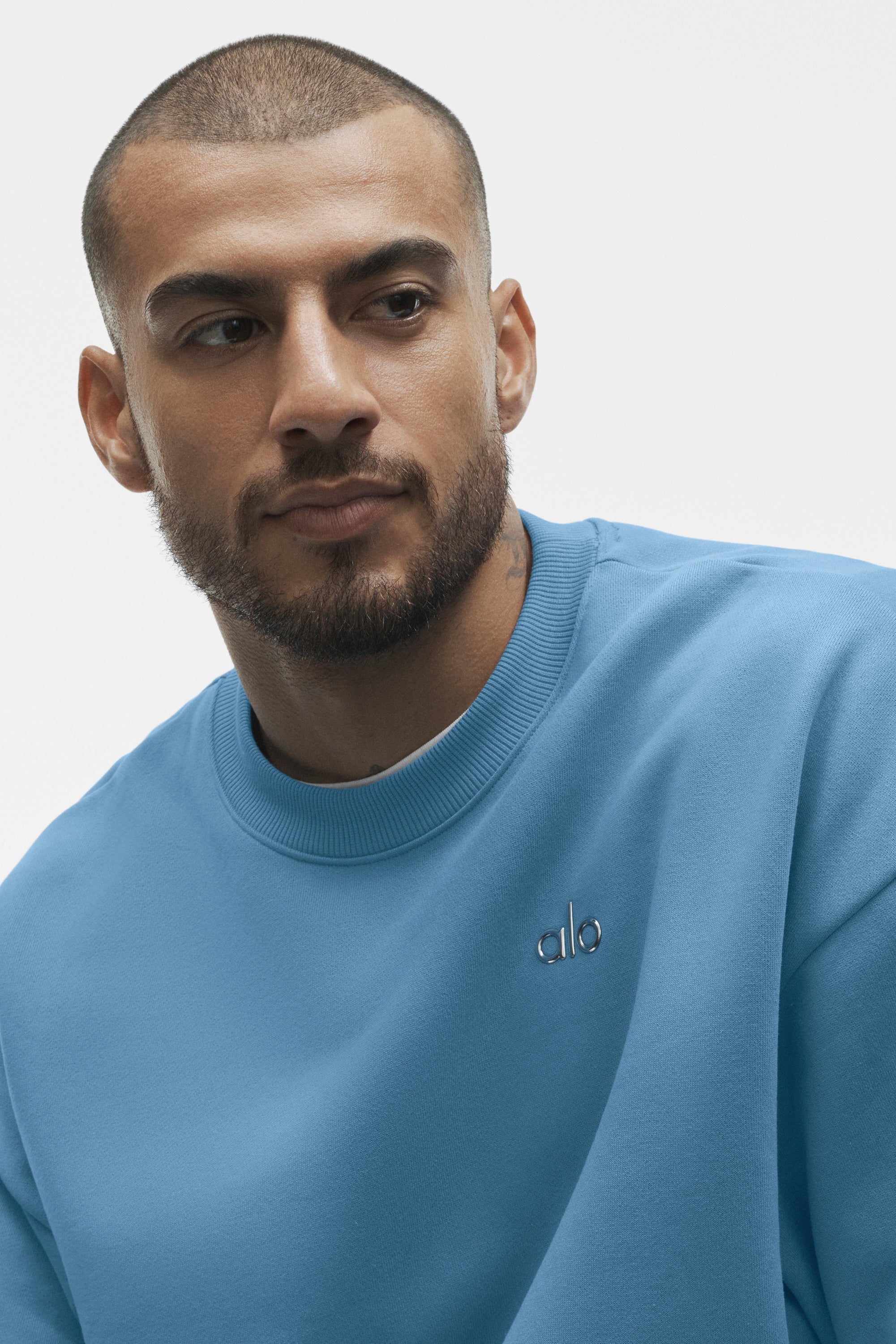 Alo Yoga Accolade Crew Neck Pullover - California Blue