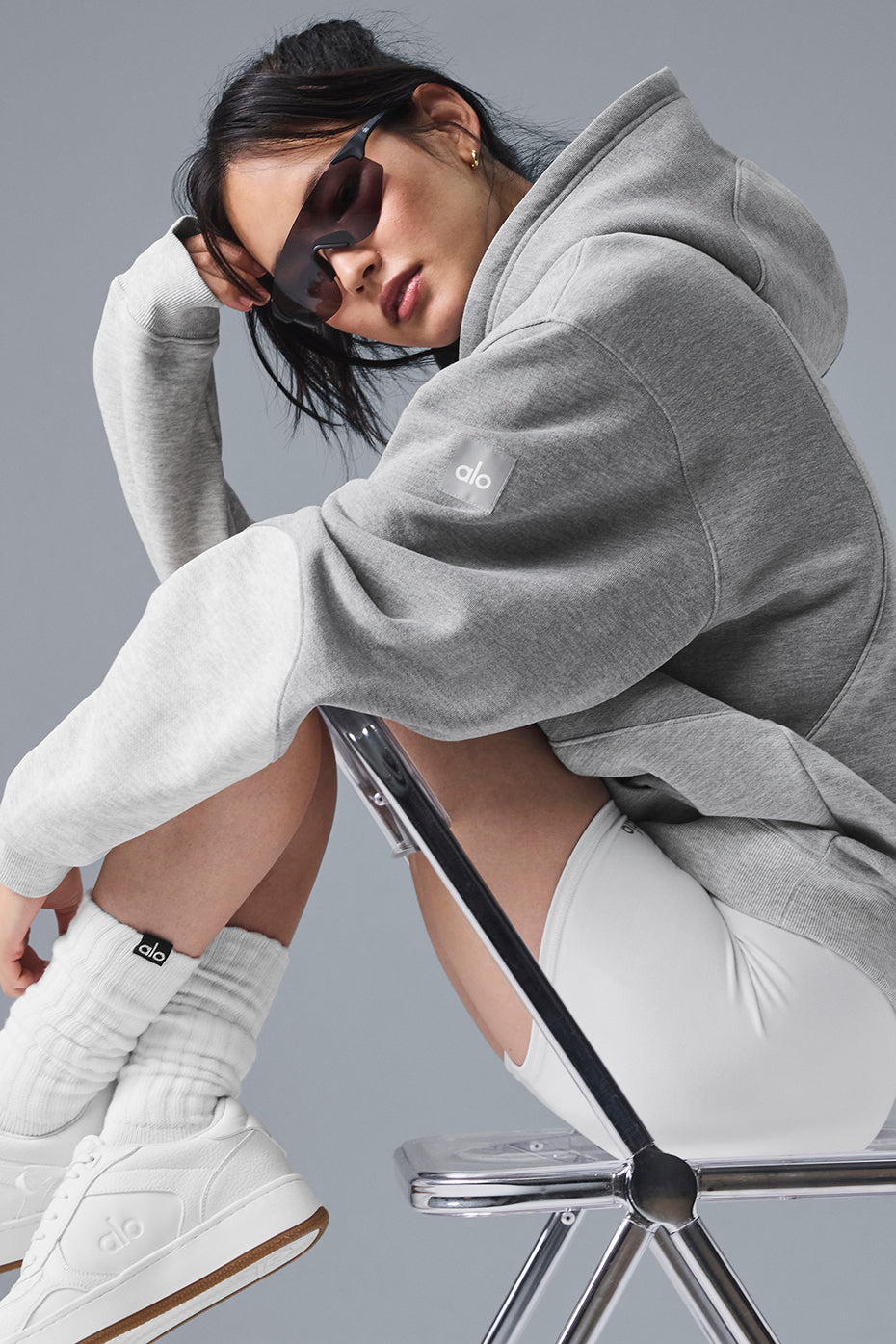 Alo Yoga Make Waves Hoodie - Athletic Heather Grey Tonal