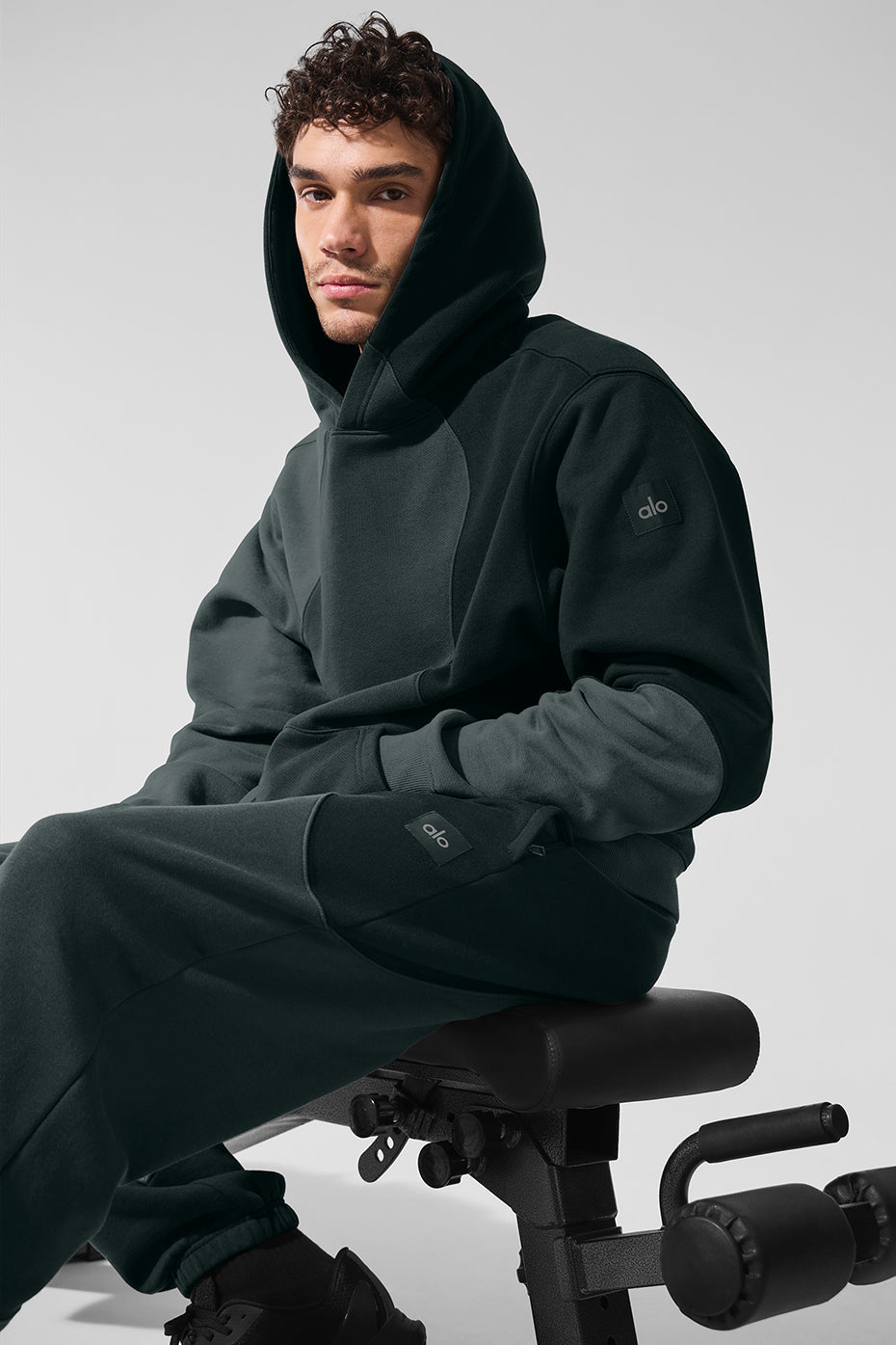 Alo Yoga Make Waves Hoodie - Charcoal Green Tonal