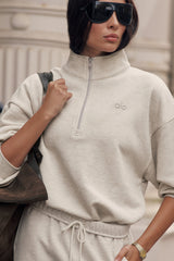 Alo Yoga Accolade 1/4 Zip Pullover - Oatmeal Heather