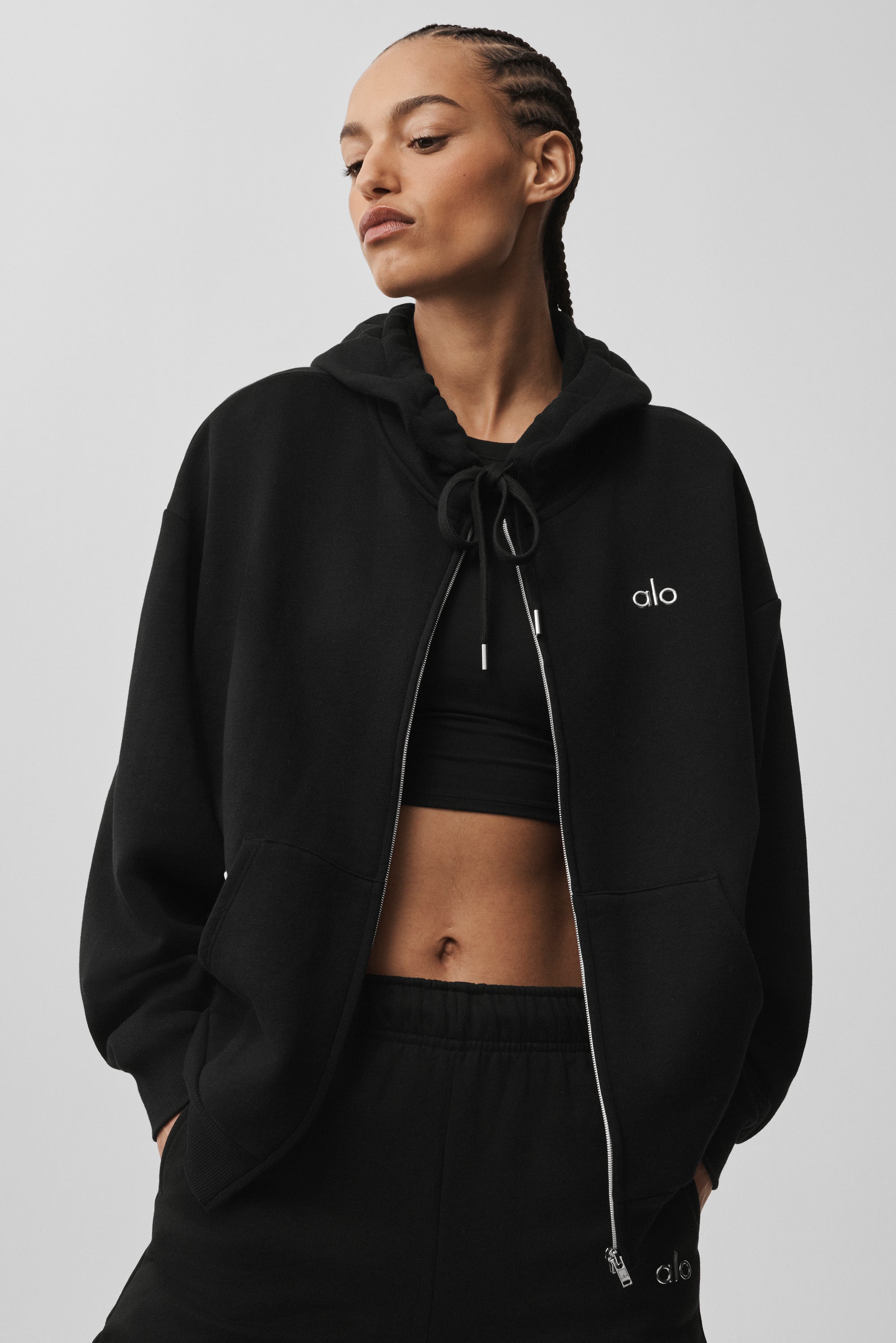 Alo Yoga Accolade Full Zip Hoodie - Black