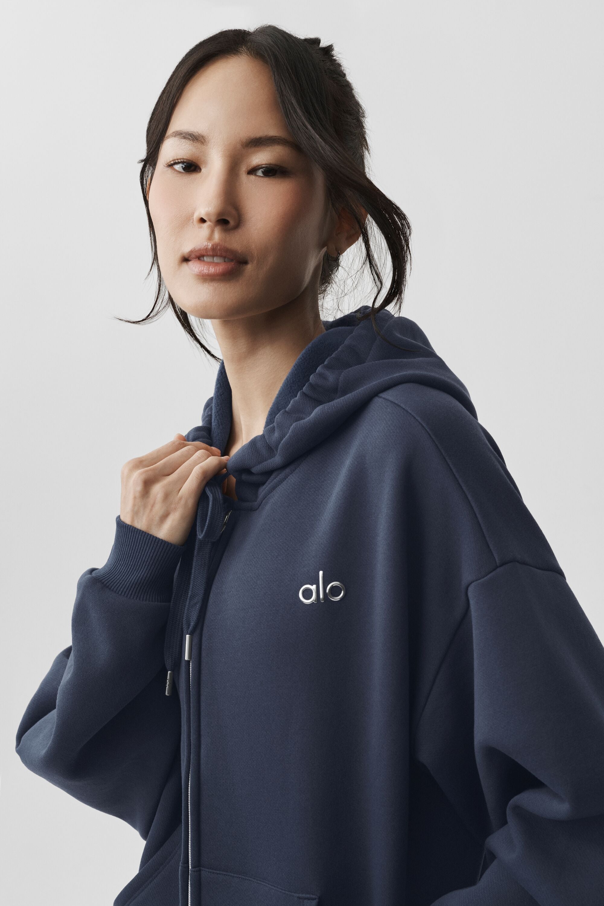 Alo Yoga Accolade Full Zip Hoodie - Navy