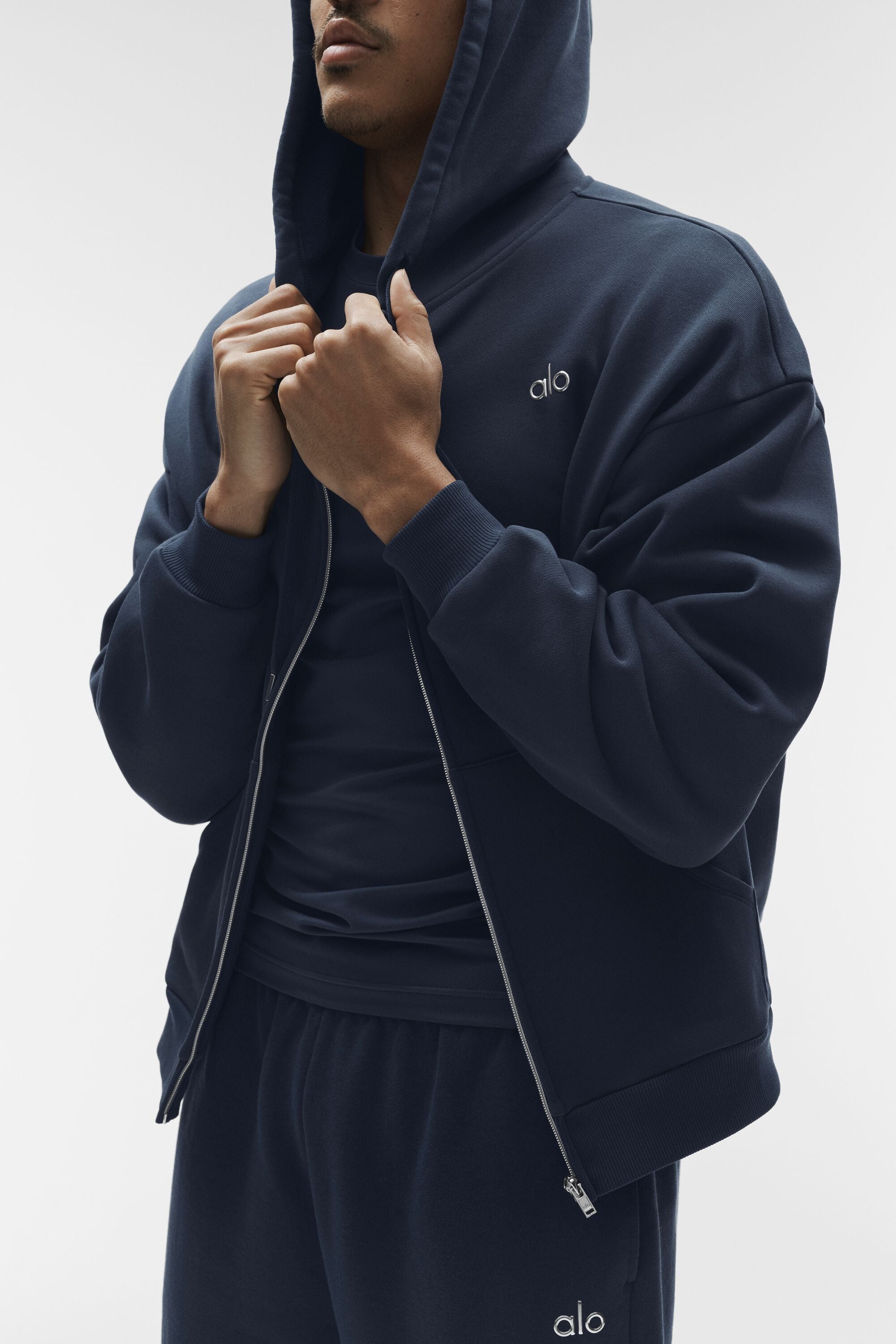 Alo Yoga Accolade Full Zip Hoodie - Navy